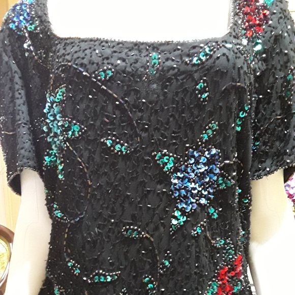 Beaded Evening Top by Brillante by J.A 1X - Picture 2 of 6